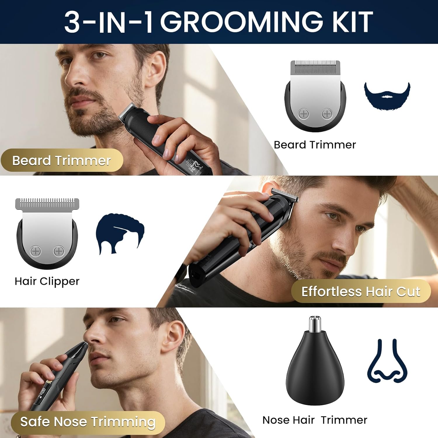 Detalle de Ufree 3-in-1 Beard Trimmer electric shaver for men 🪒