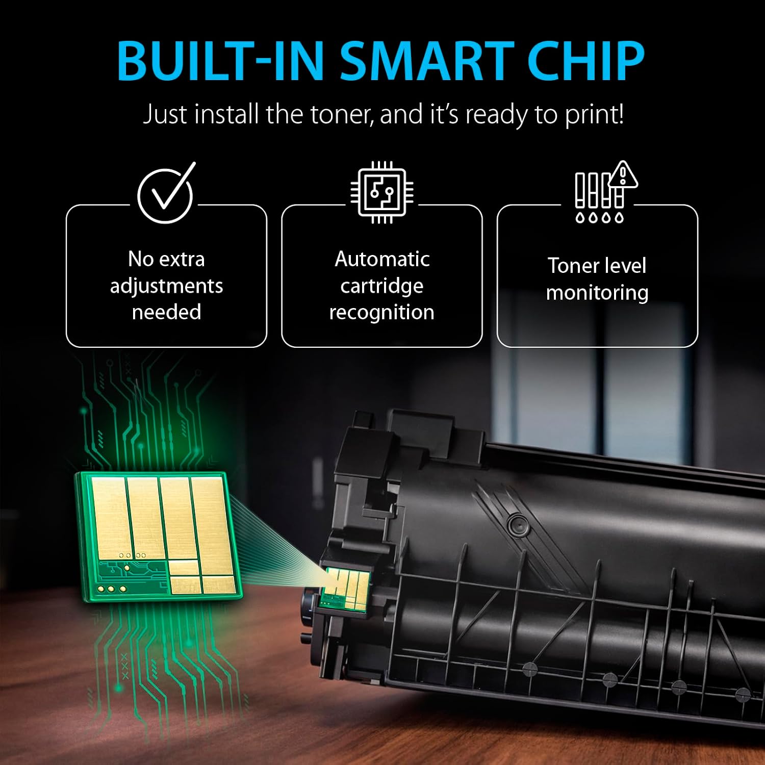 Detalle de Smart Ink TN730TN760 2Pack Black Toner for Brother TN760/TN730, Built-In Chips