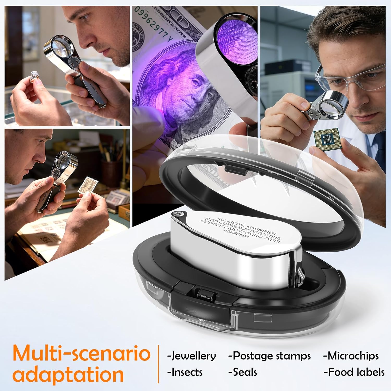 Thumbnail 6 de 40X Jewelers Loupe: LED Lighted Magnifier for Jewellery, Coins and More