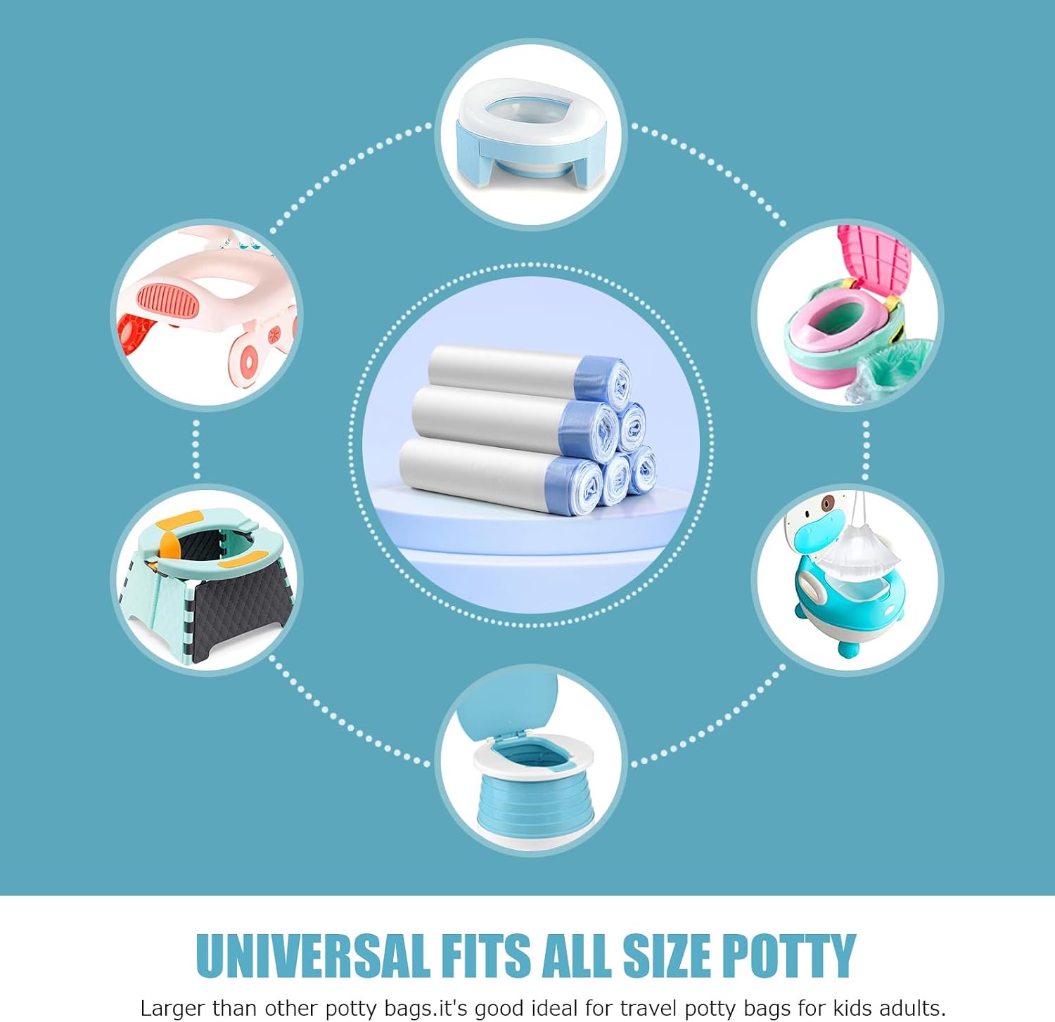 Thumbnail 1 de Portable Travel Potty Liners Bags, 90 pcs