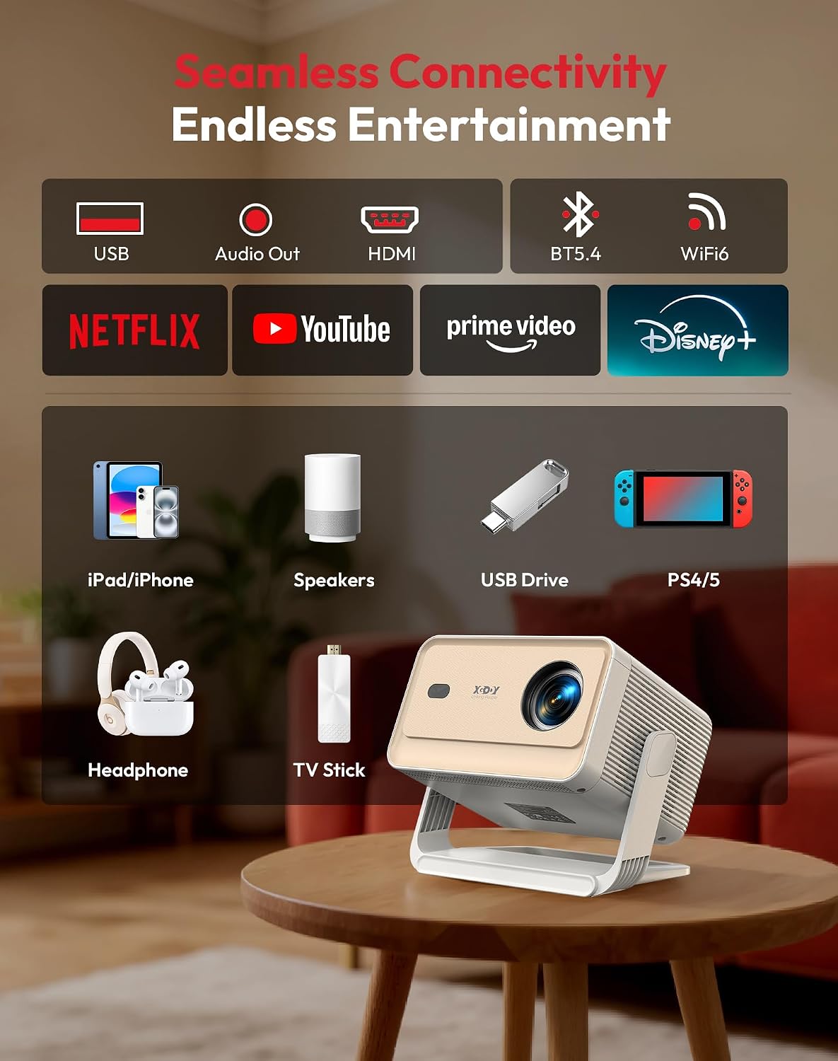 Thumbnail 6 de XGODY 700ANSI 4K smart projector with Wi‑Fi 📽