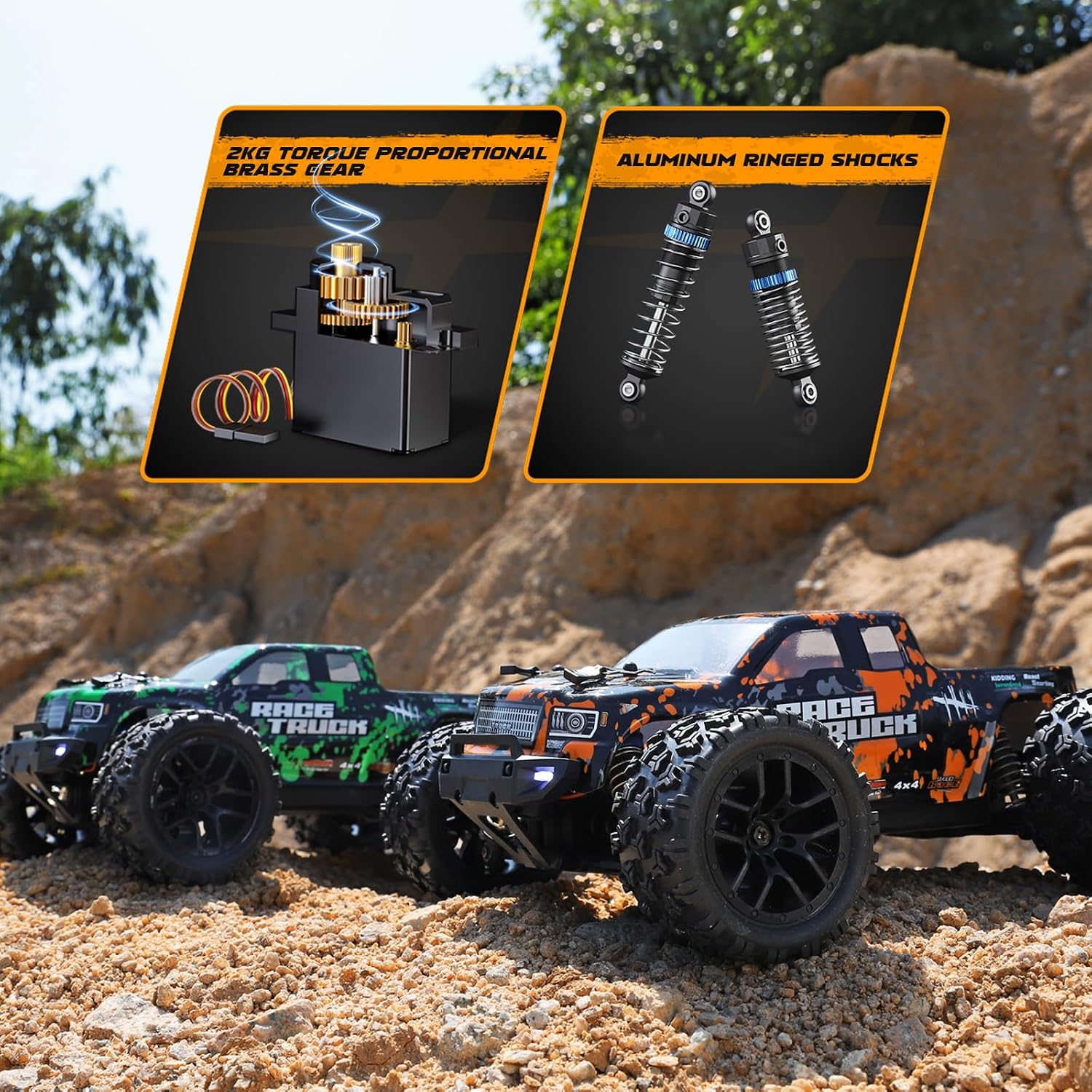 Detalle de HAIBOXING 18859 1:18 RC Monster Truck, 4WD, 36 km/h, Two Batteries