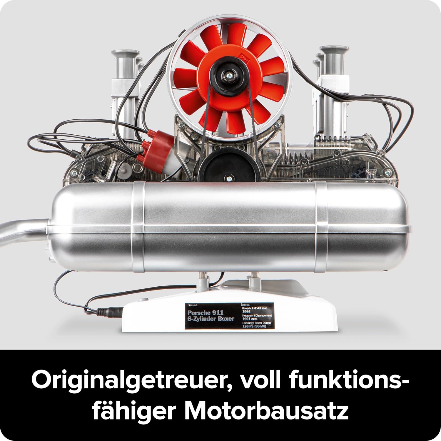 Detalle de Franzis 67224 Porsche 911 – 290-elementowy, przezroczysty model silnika bokser