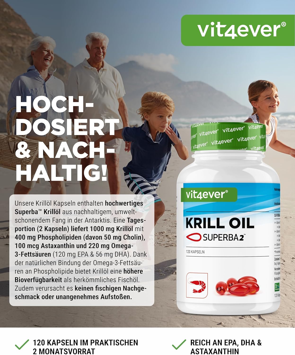 Detalle 2 de vit4ever Krillöl 120 Kapseln