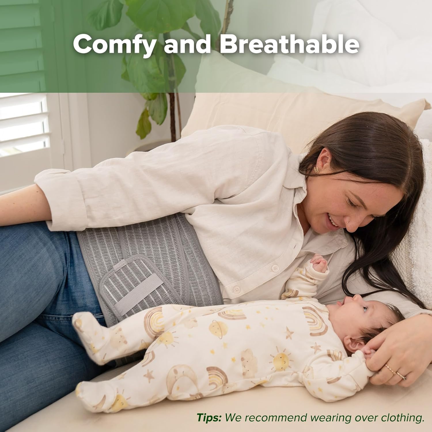 Thumbnail 5 de haakaa Ceinture abdominale post-partum : bandage souple réglable pour la récupération après accouchement naturel ou césarienne