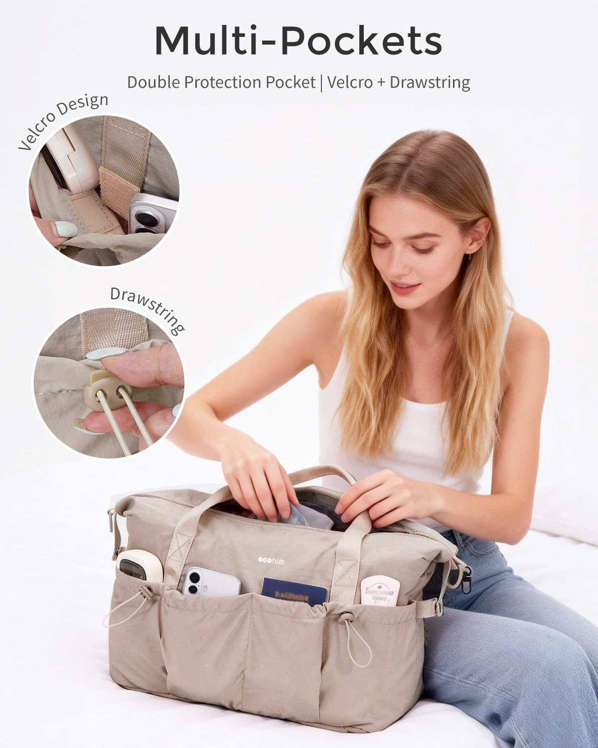 Detalle de ECOHUB 24L Underseat Carry On Bag for Ryanair – Recycled, Water-Resistant & Lightweight
