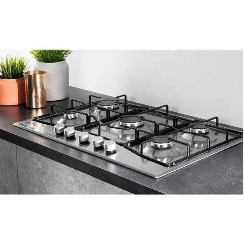 Detalle 2 de Hotpoint PCN 751 T/IX/HA: placa de gas de 75 cm con 5 quemadores en acero inoxidable