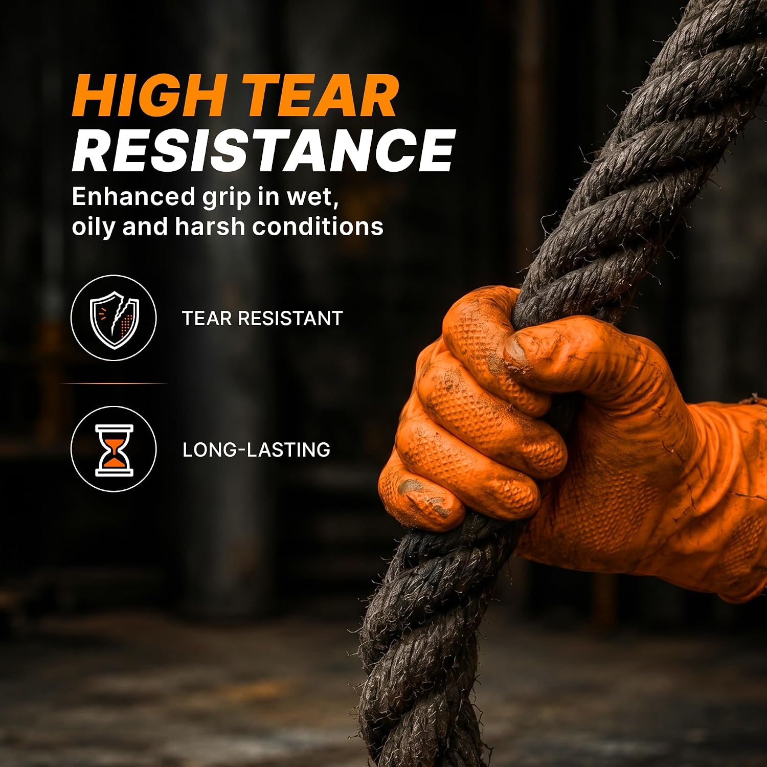 Thumbnail 6 de TitanFlex Hd45a05 Heavy-Duty Nitrile Gloves, 8-Mil Orange, XXL