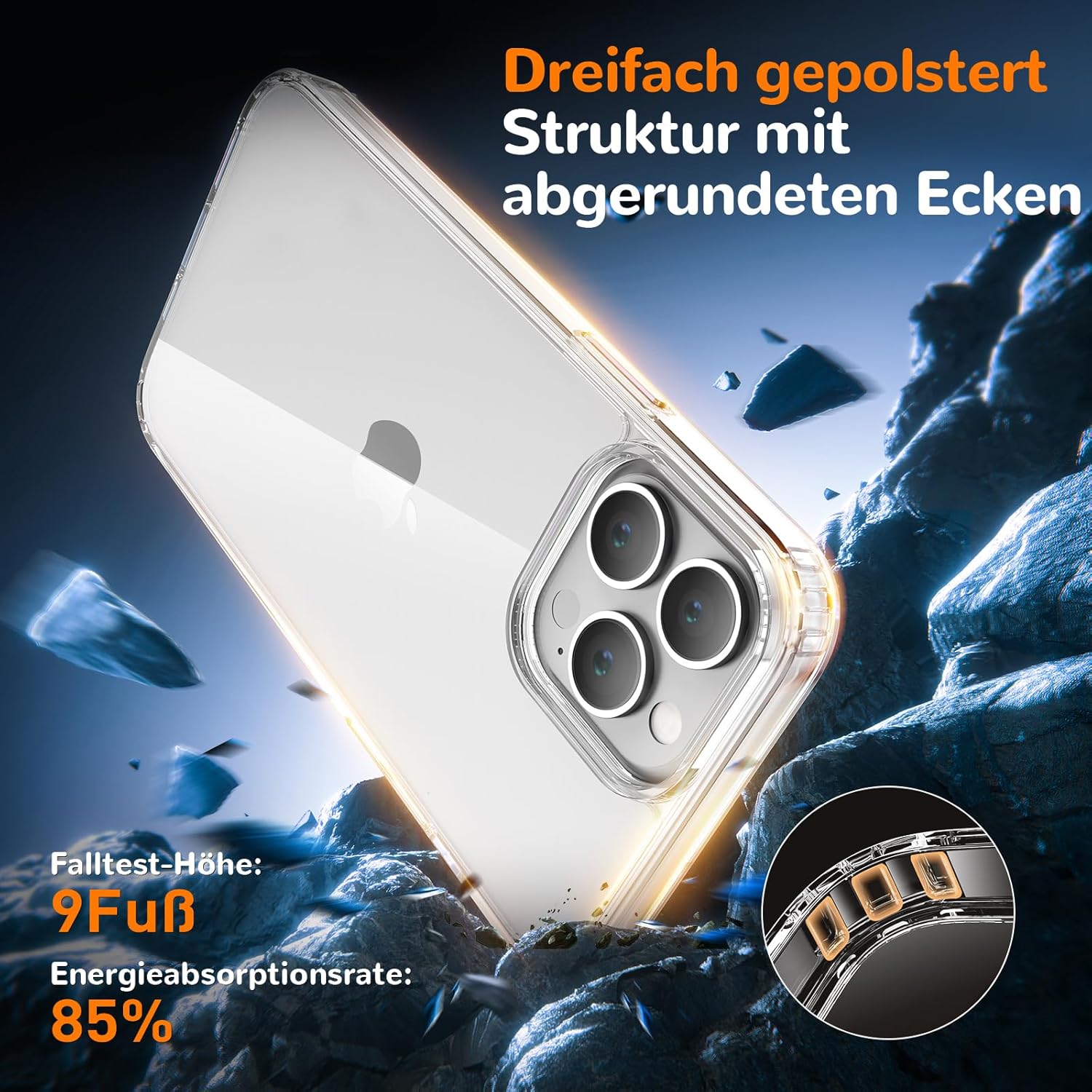 Thumbnail 1 de Voyahülle iPhone 15 Pro Hülle – transparente Anti-Vergilbung, stoßfest & kratzfeste Case