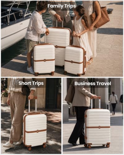 Detalle 2 de Kono Large Hard Shell Suitcase (28-Inch) – Lightweight ABS+PC, White