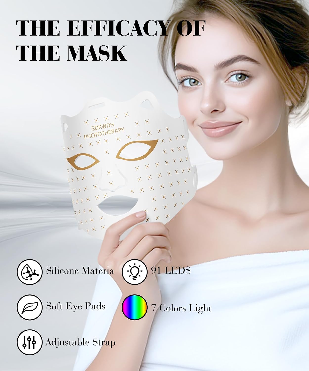 Detalle 1 de SDKWDH Red Light Therapy Mask 850nm
