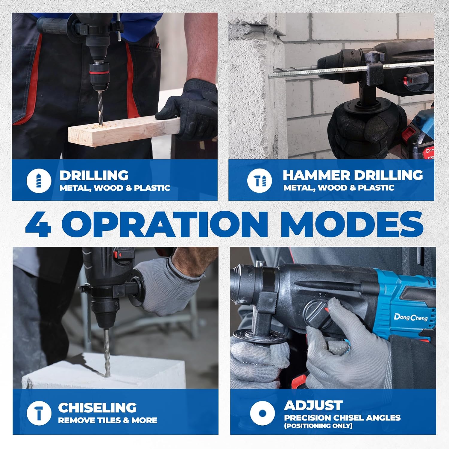 Thumbnail 6 de Dong Cheng 20V MAX SDS-Plus 2.8J Cordless Brushless Rotary Hammer Drill (4 Functions) with Safety Clutch