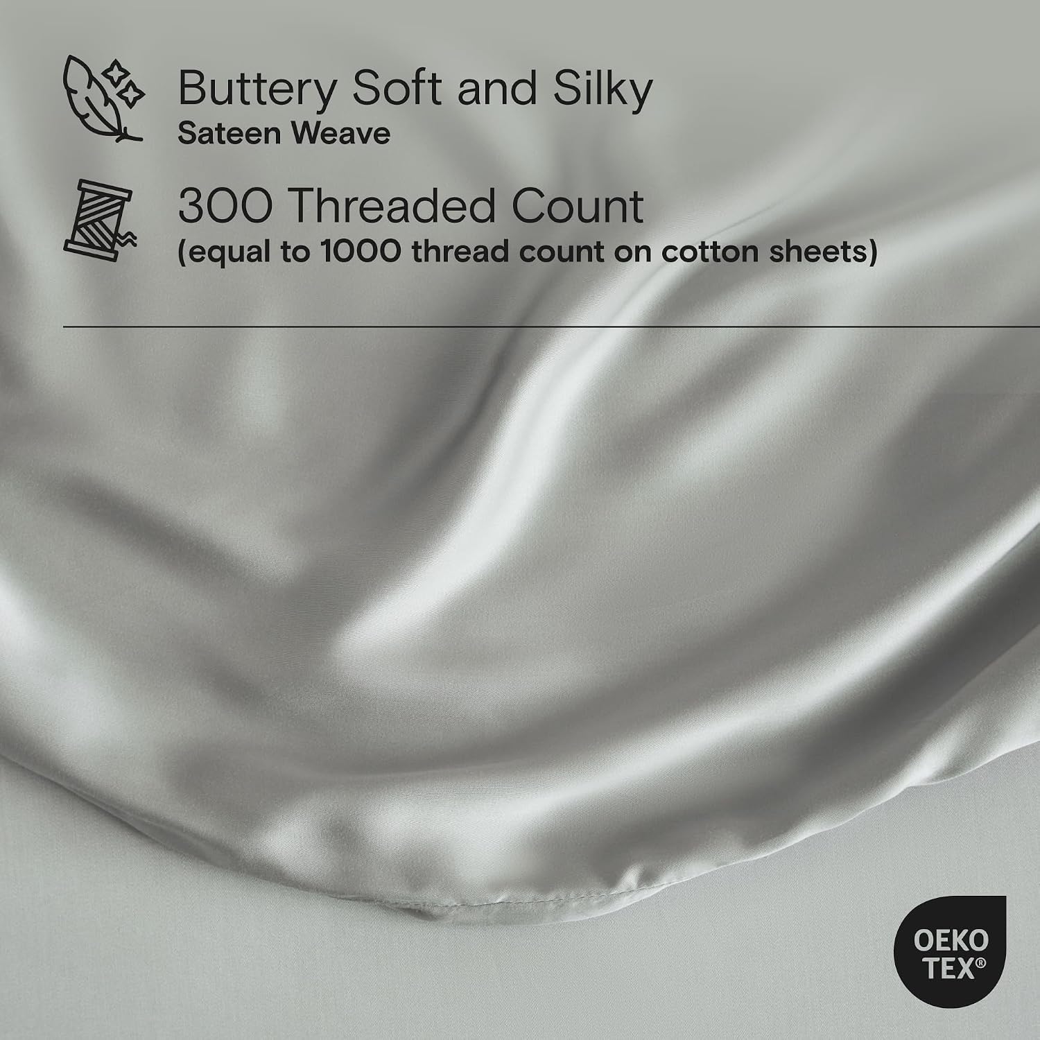Detalle de DOZ Duvet Cover Set (King/Cal King) in 100% Bamboo-Derived Viscose — Butterly-Soft Cooling Bedding, 1 Duvet Cover + 2 Pillowcases