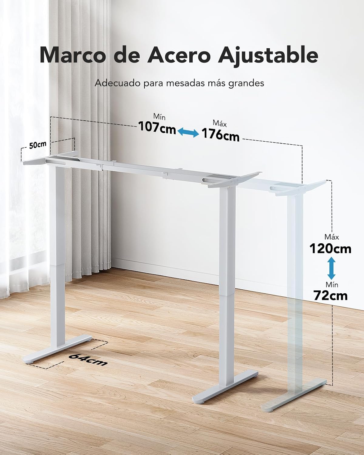 Detalle de HUANUO Marco Escritorio Elevable Eléctrico 120 kg