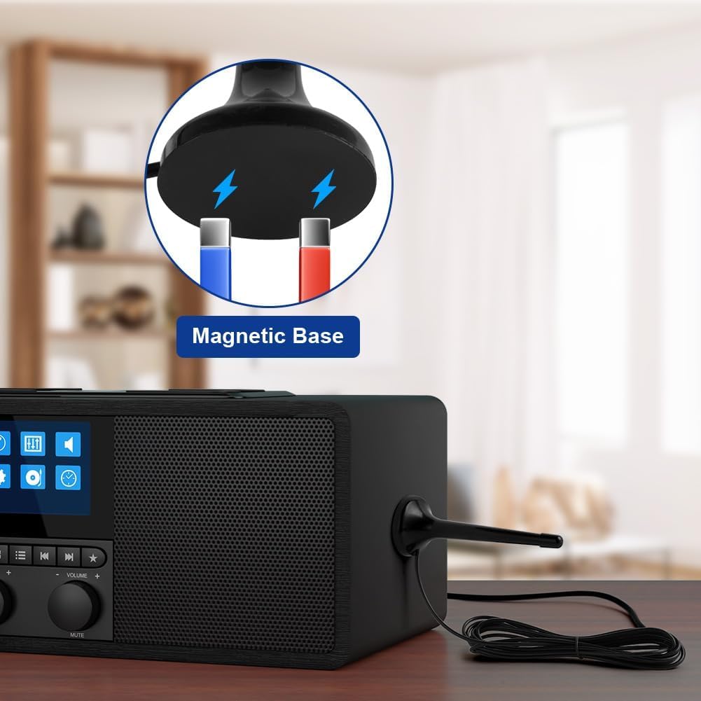 Detalle de Adiwo DAB/UKW Radioantenne mit 3 m Koaxialverlängerungskabel – 75 Ohm, inklusive Adapter