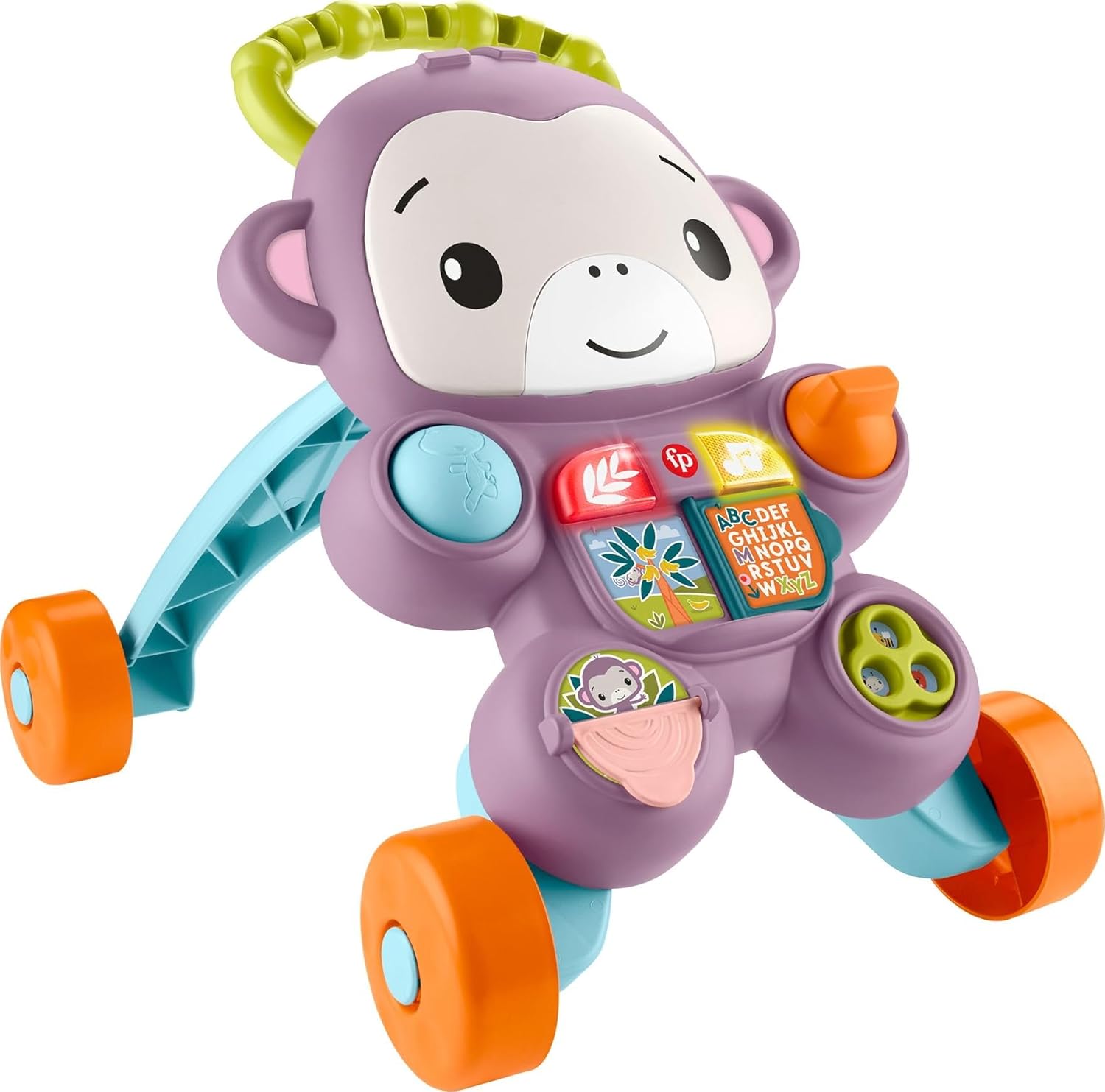 Detalle de Fisher-Price Learn with Me Purple Monkey Walker: Musical Push Toy for Babies 6+ Months (JLD58)
