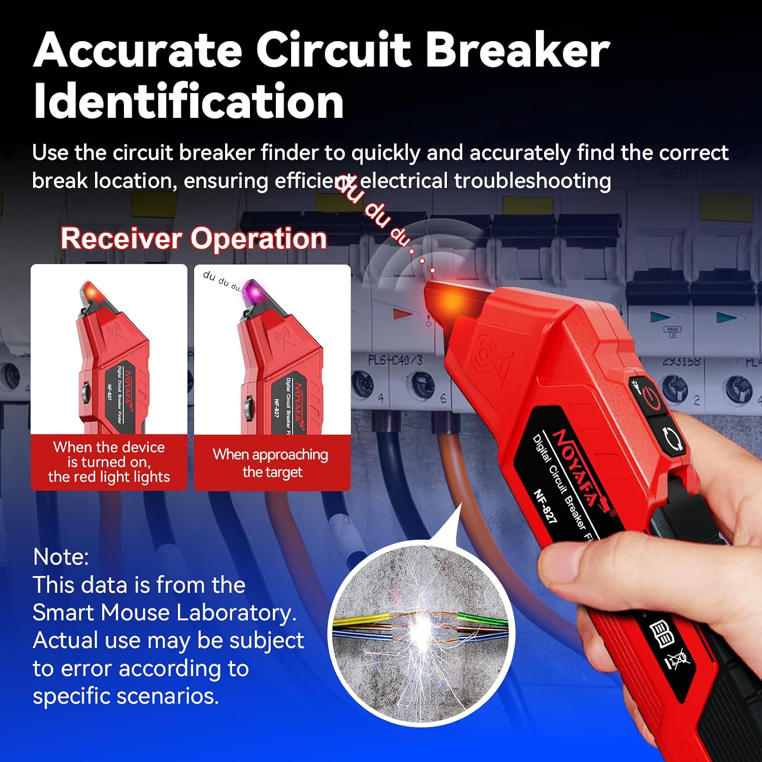 Detalle de NOYAFA NF-827 Circuit Breaker Finder with GFCI Testing, NCV and Case