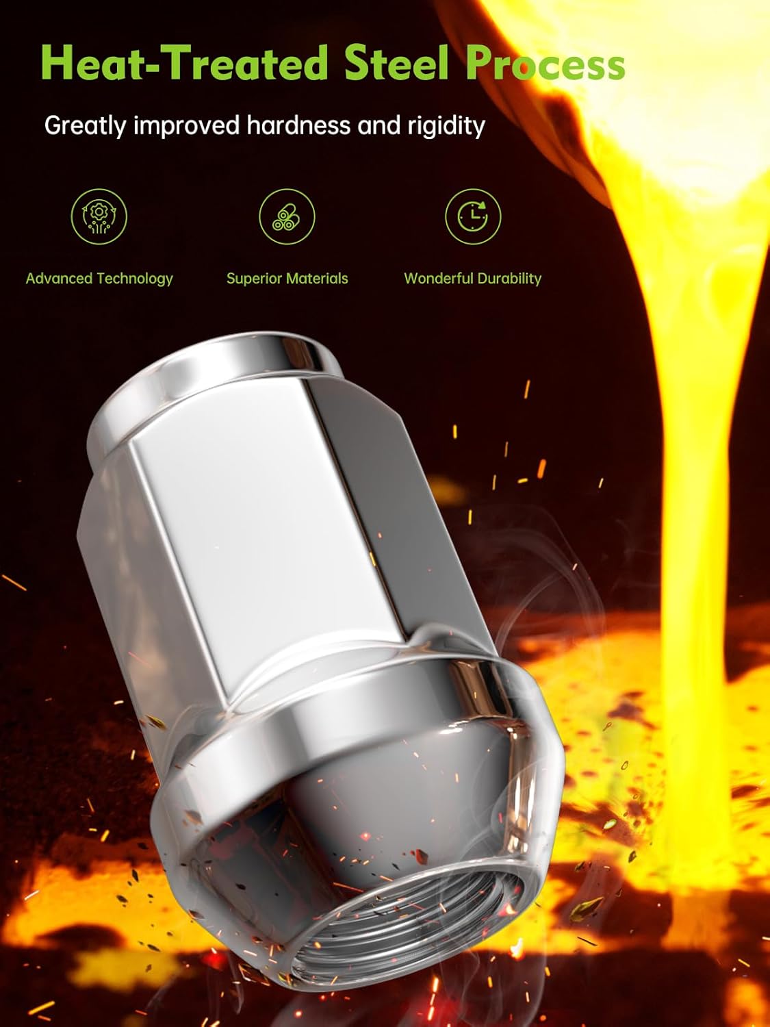 Thumbnail 4 de AUTOPTIM M12x1.25 Chrome Lug Nuts (20pc) for Aftermarket Nissan/Pathfinder/Altima Wheels