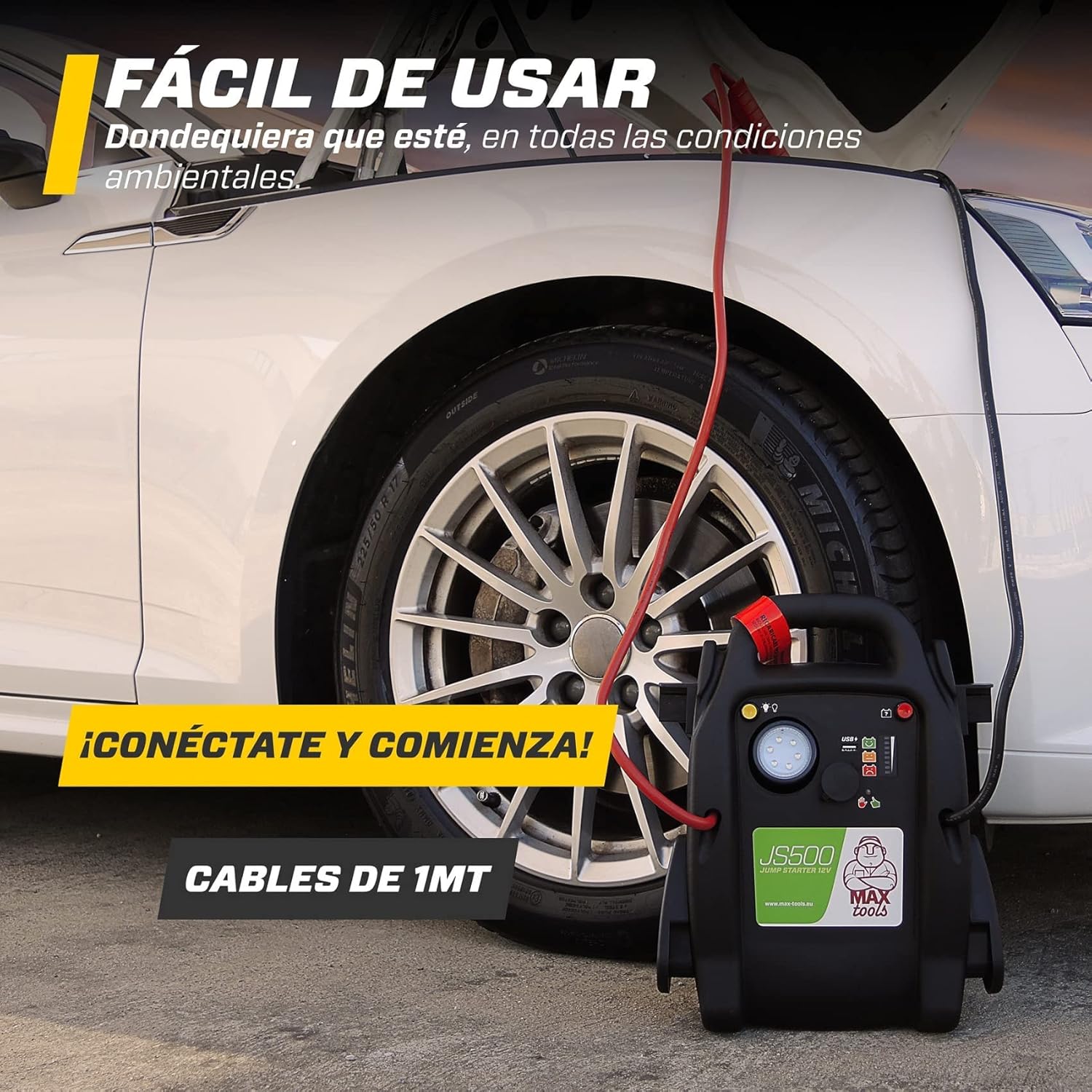 Detalle 2 de MAXTOOLS JS500 2200A Arrancador de emergencia para coches