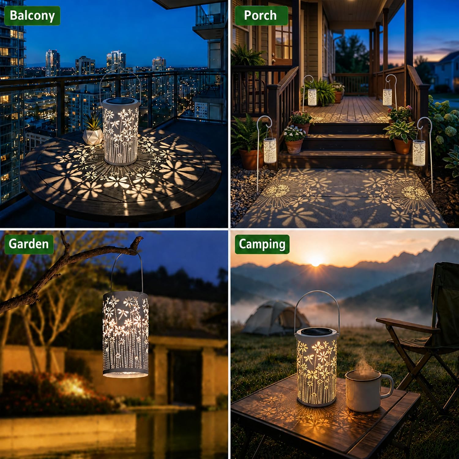 Detalle 2 de Freekite Solar Lantern for Garden with Shepherd’s Hook (IP65) – metal outdoor decorative path light