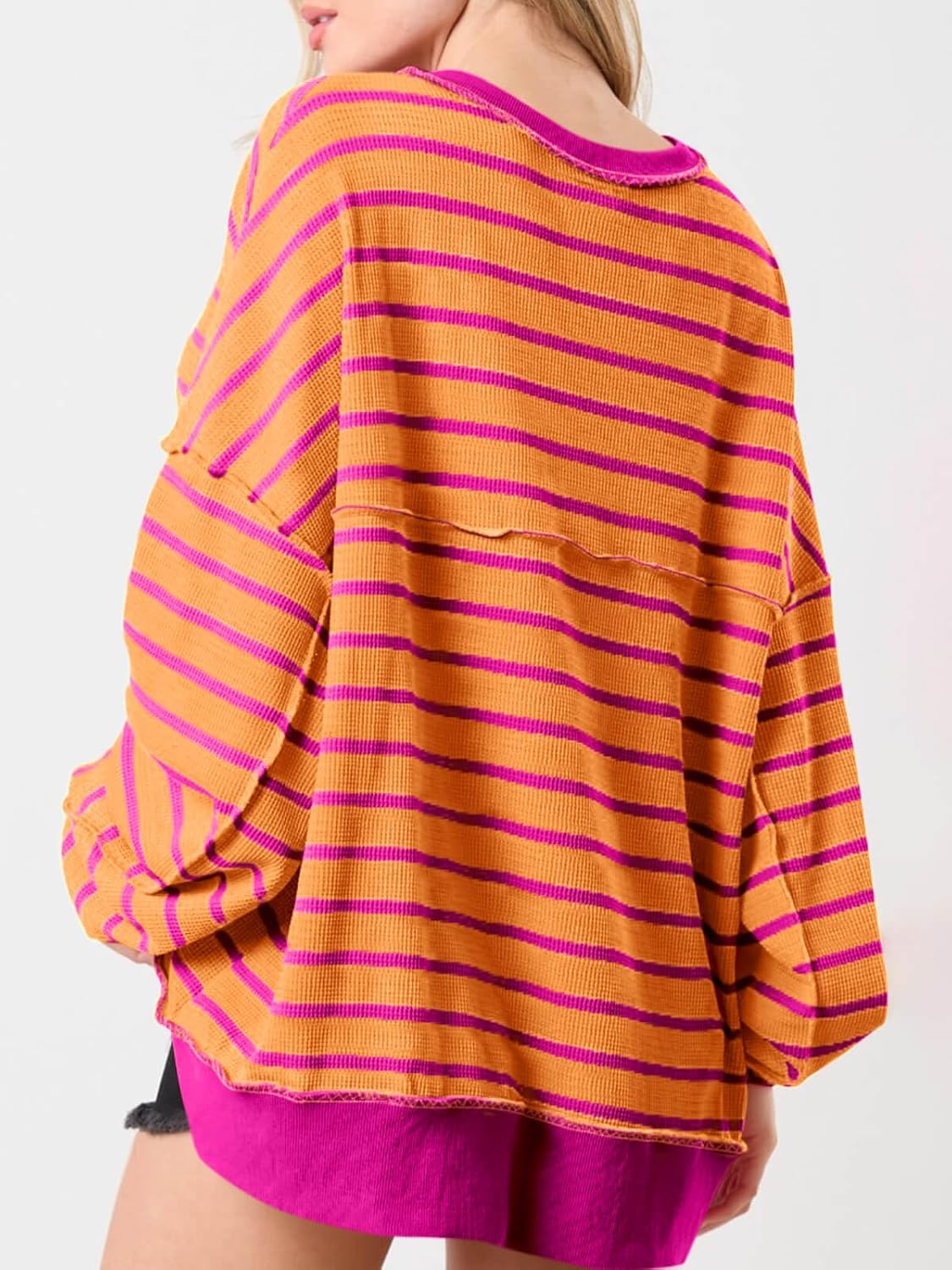 Thumbnail 1 de Tankaneo Women's Oversized Sweatshirt, Waffle Knit