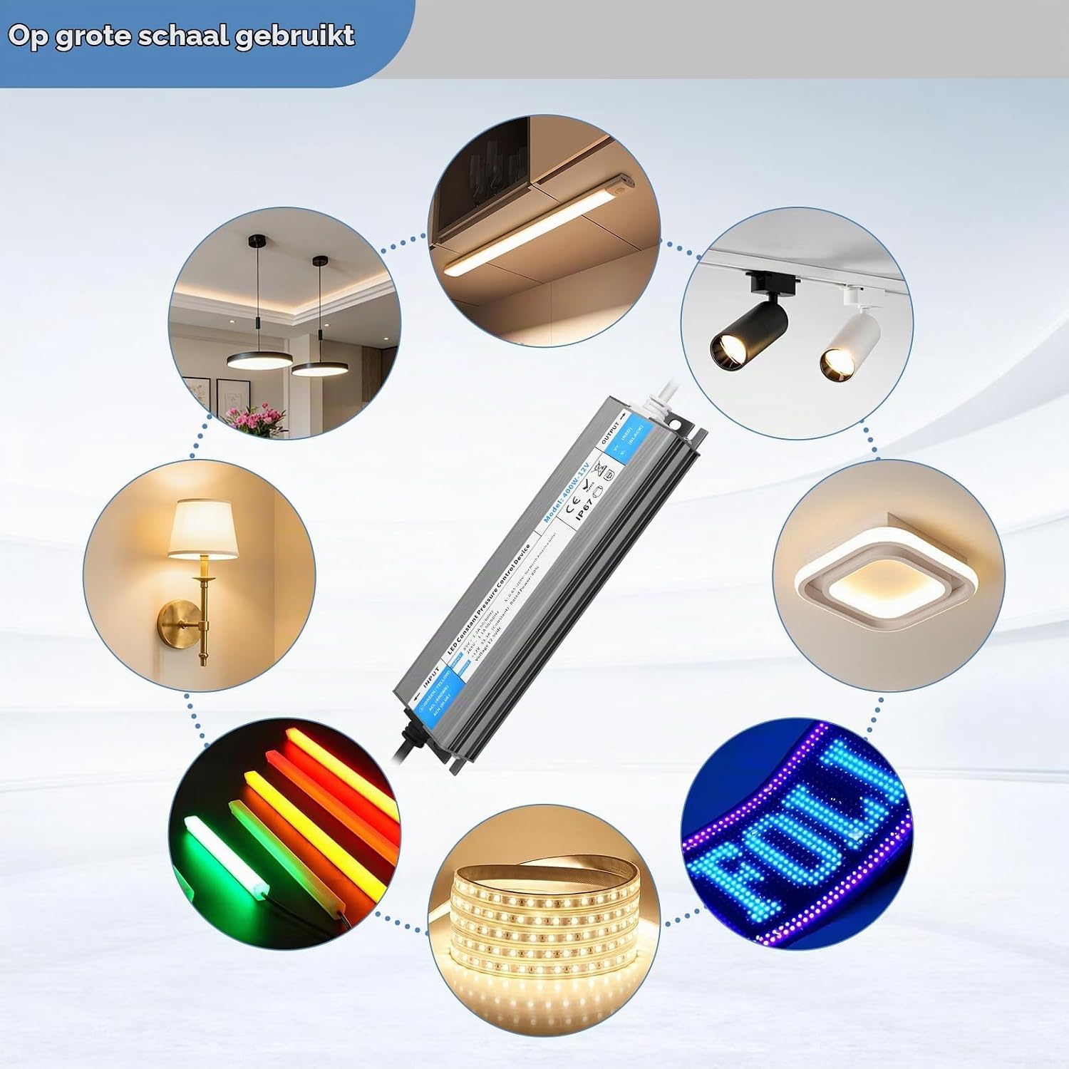 Thumbnail 6 de YOODI 24V-200W LED-transformator 8,33A, IP67, AC naar DC