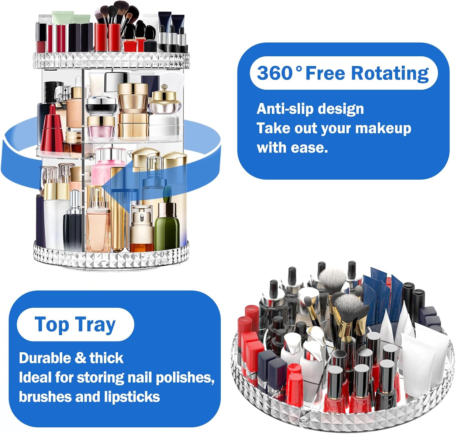 Detalle 2 de Mokani 360° Rotating Makeup Organiser 6-layer 💄