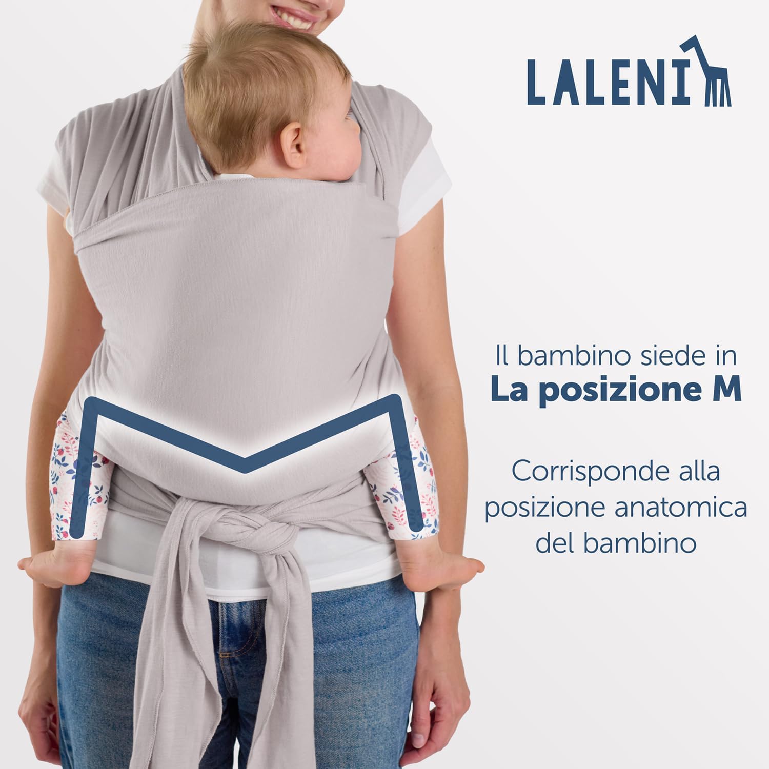 Thumbnail 1 de Laleni Fascia Porta Bebè Neonato in cotone elastico morbido OEKO-TEX, lunga 5,10 m, fino a 15 kg (grigio chiaro)