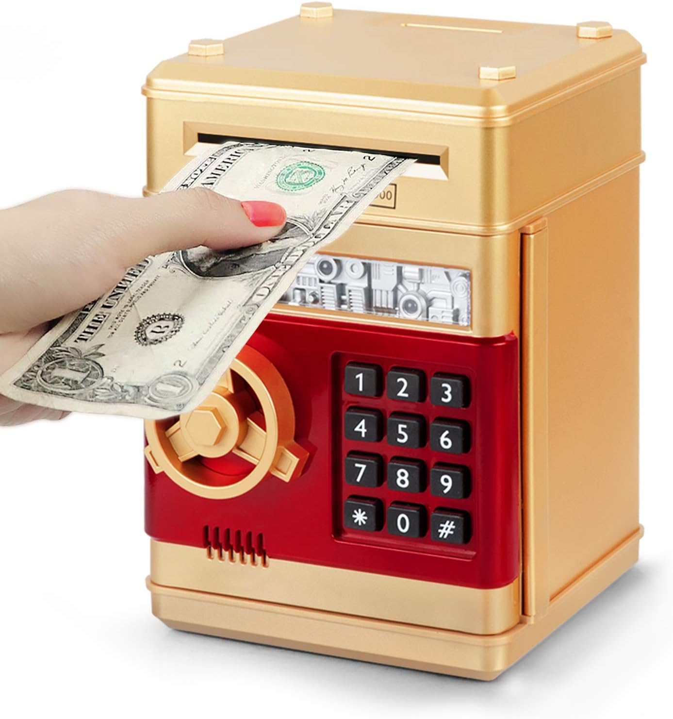 Thumbnail 5 de Refasy Piggy Bank ATM Electronic Coin Can 600 Coins