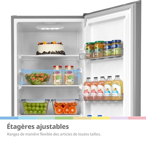 Detalle de Comfee' 262L – Réfrigérateur-congélateur 197L+65L en Acier Inoxydable, silence et rangement optimisé