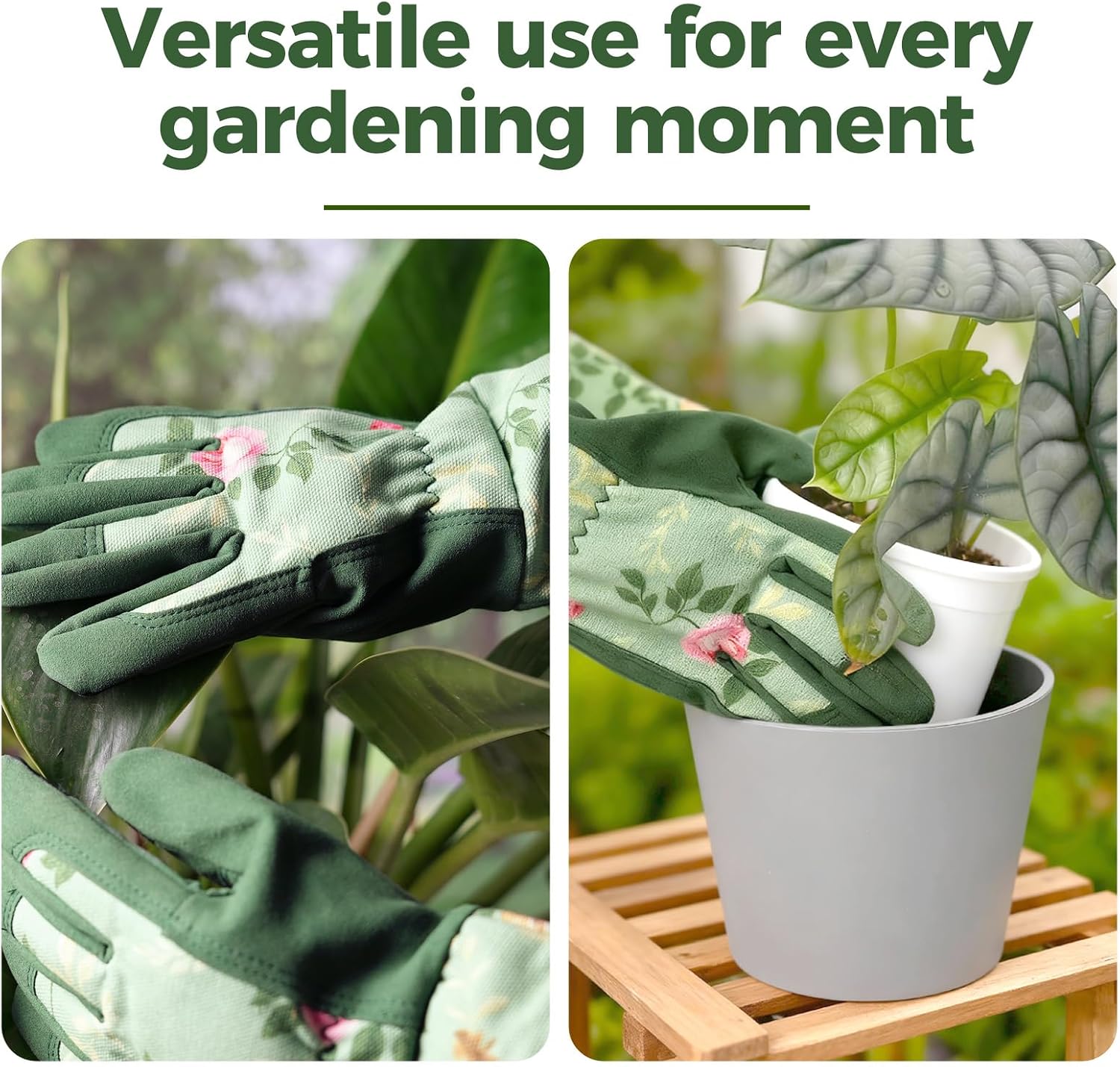 Detalle 2 de Bamworld CAYJ-GLOVES-GR-L Gardening Gloves for Women, Long, Thorn-Proof