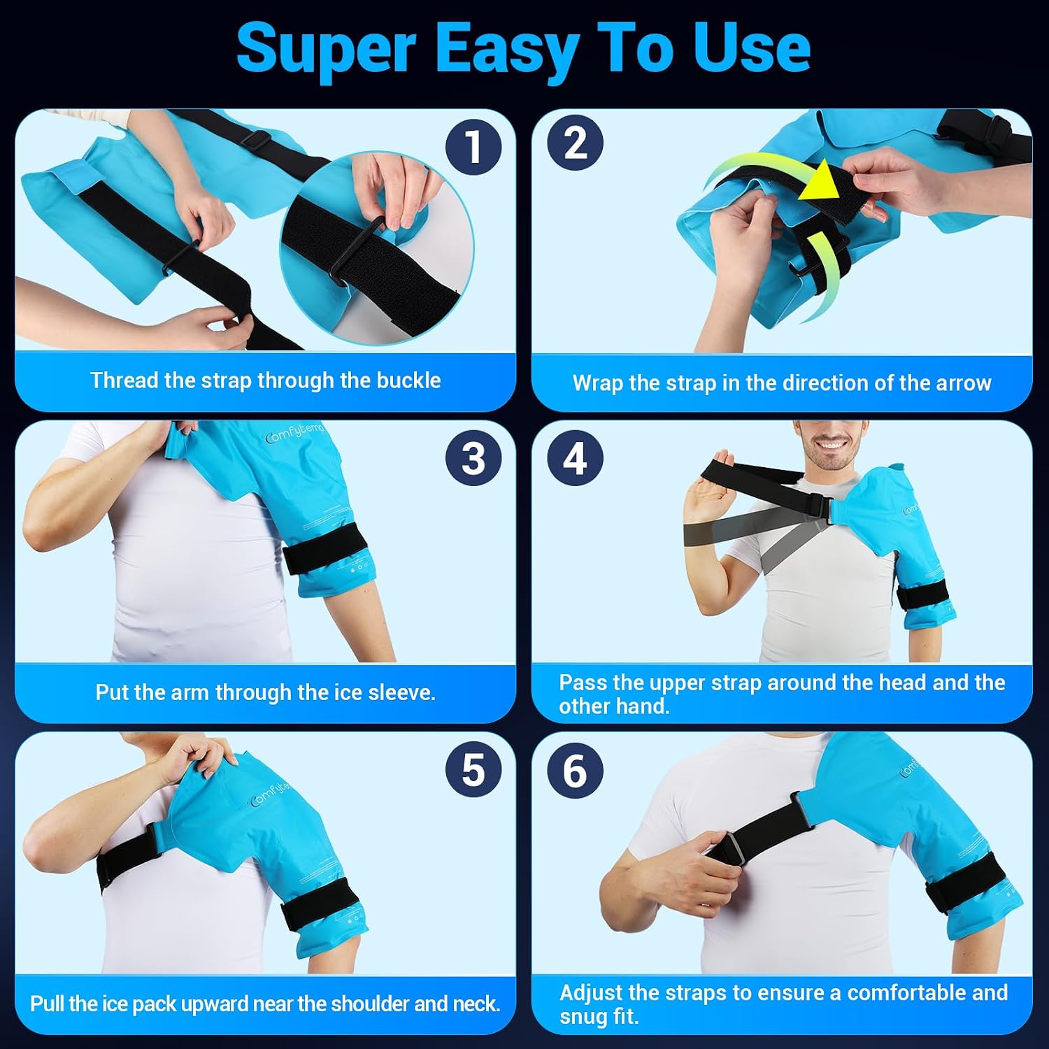 Thumbnail 3 de Comfytemp Shoulder Ice Pack, Large/X-Large Hot and Cold Therapy Wrap
