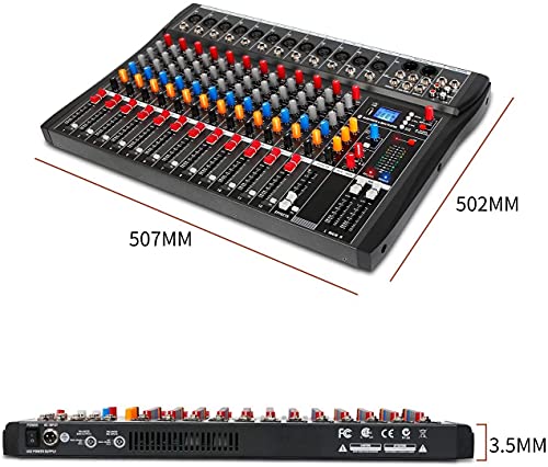 Detalle de Depusheng DA12: consola mezcladora de sonido estéreo profesional de 12 canales con Bluetooth y USB