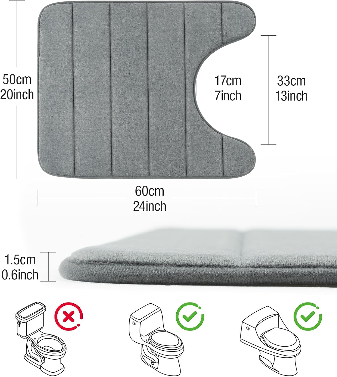 Thumbnail 5 de Tapis de bain HITSLAM 50 x 60 cm antidérapant