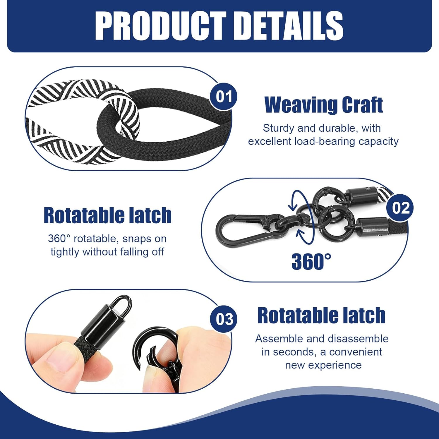 Thumbnail 6 de Horktrust 3-in-1 Universal Handykette mit Crossbody-Lanyard, Brillenhalter & Kopfhörerhaken – für Smartphone