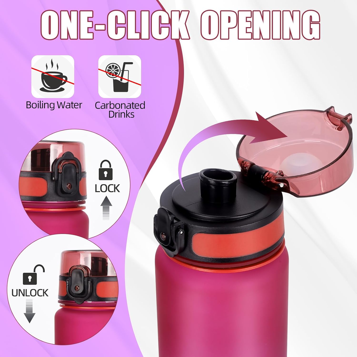 Thumbnail 1 de Gobravio Water Bottle 1L motivational bottle