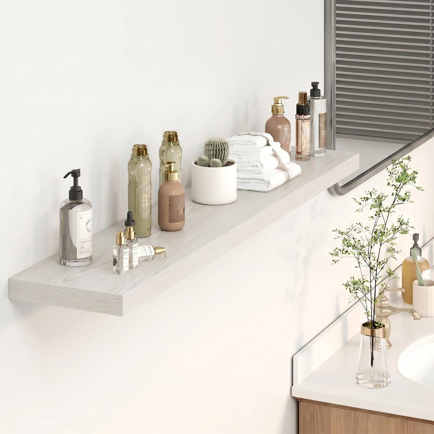 Thumbnail 5 de Heimlove Floating Shelves for Wall, 48-Inch Engineered-Wood Shelf, 9.3-Inch Deep