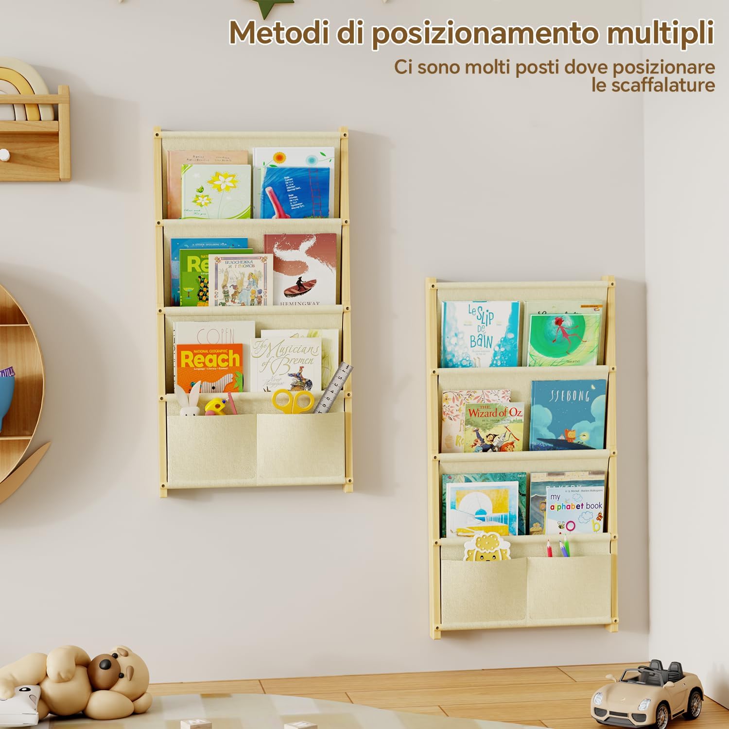 Thumbnail 3 de DUHARS Libreria Montessoriana a Parete 4 Ripiani – contenitore per libri dei bambini, design in legno massello