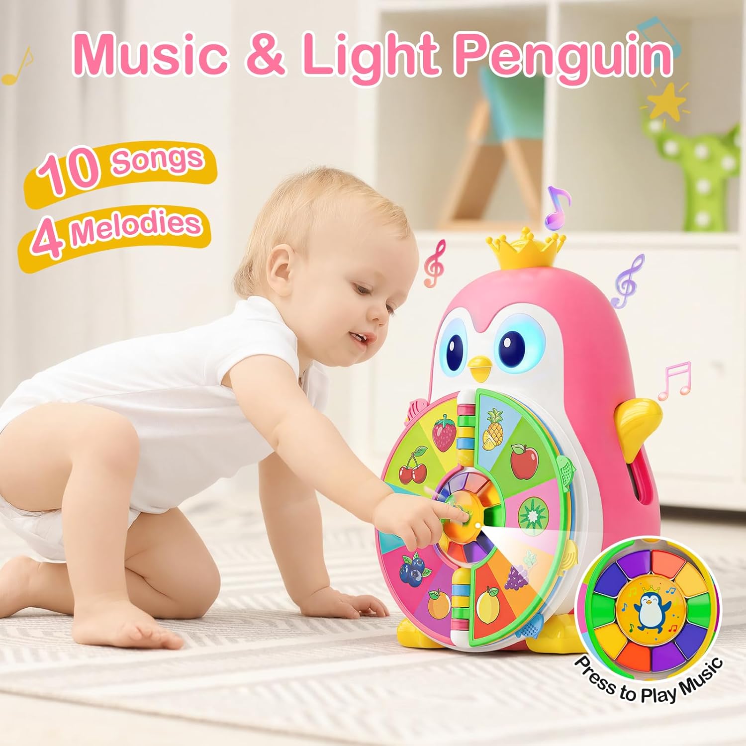 Thumbnail 3 de ToddlerCley Musical Penguin Toy: Bilingual Learning for 12–18 Months