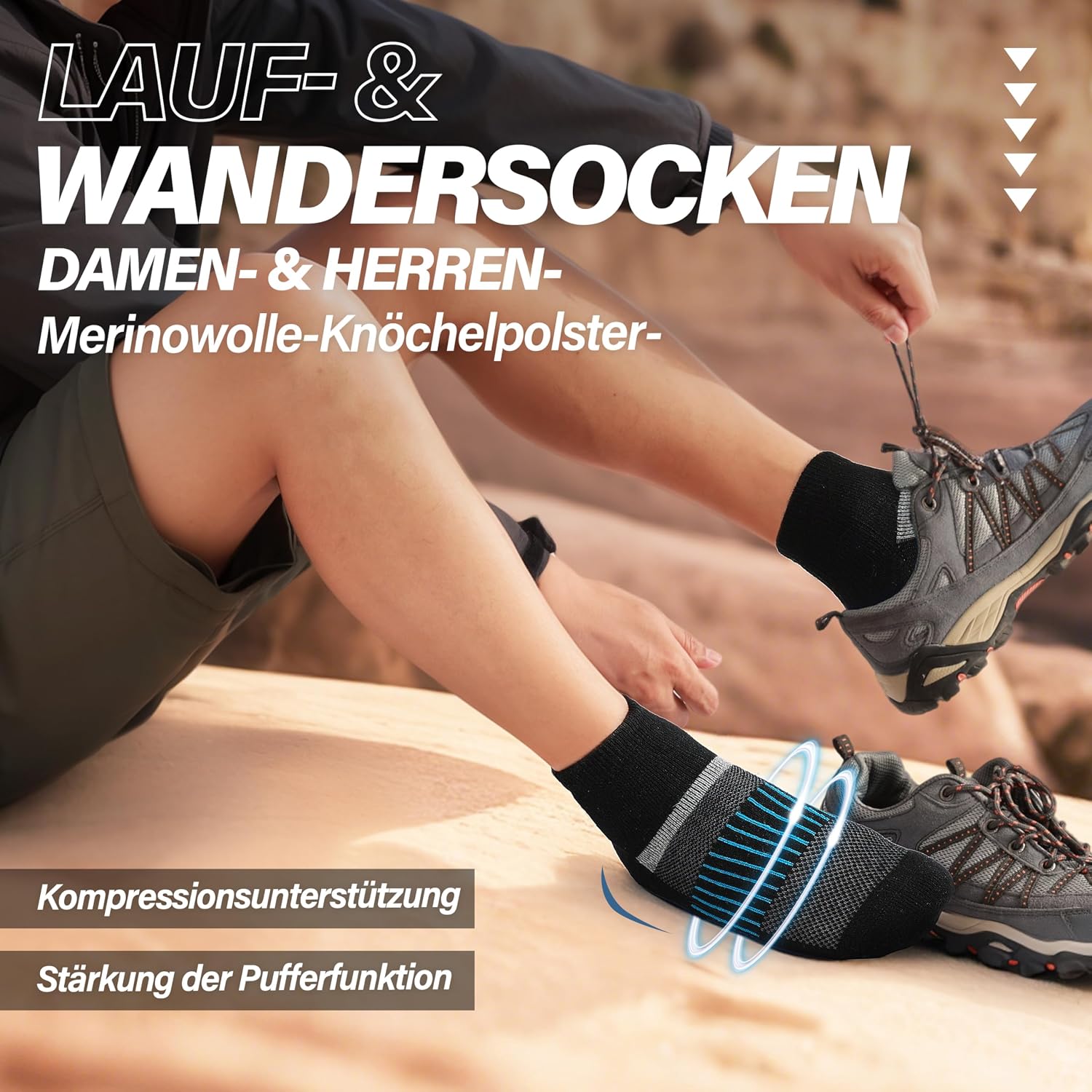 Detalle 2 de MOSEY KOSY Merino Wandersocken 6 Paar