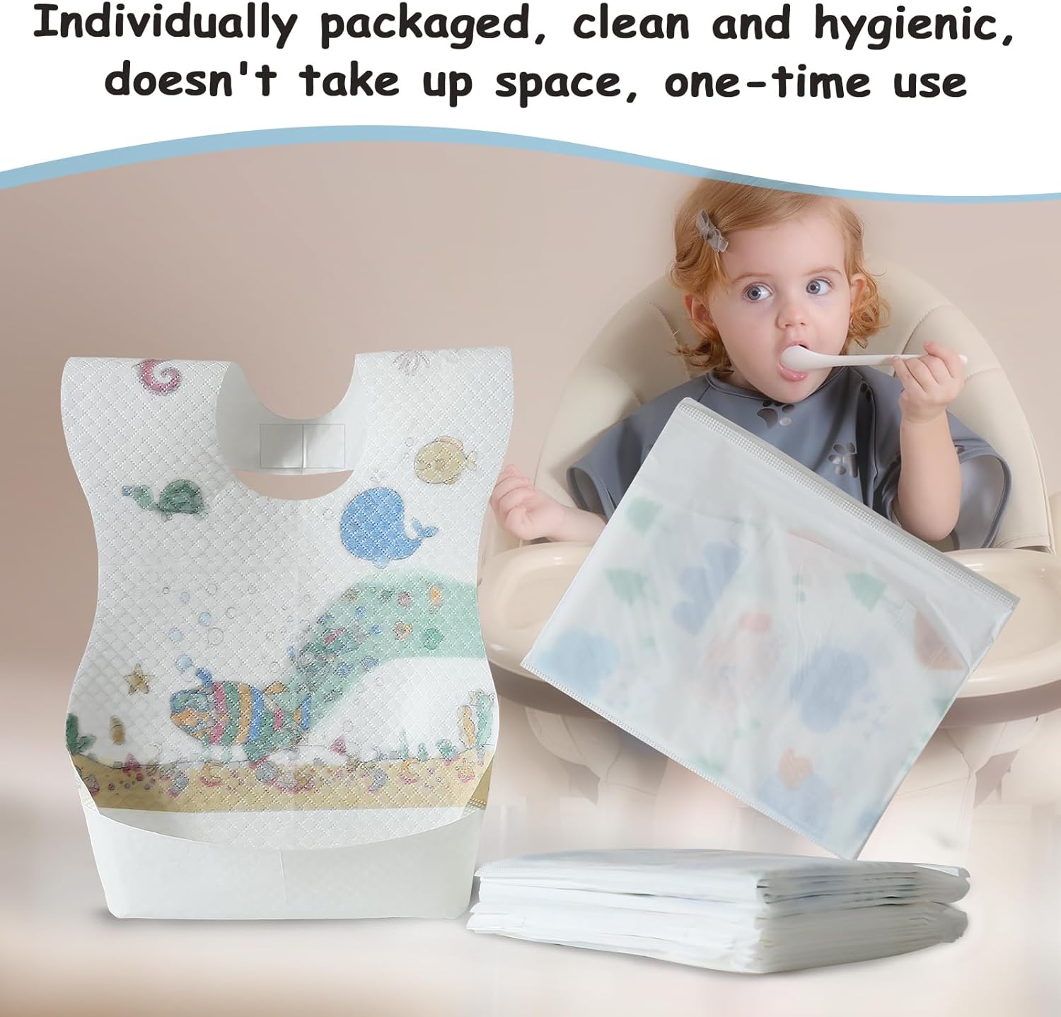 Thumbnail 6 de PewinGo bavaglini monouso regolabili per lo svezzamento (con strato impermeabile e alta assorbenza)