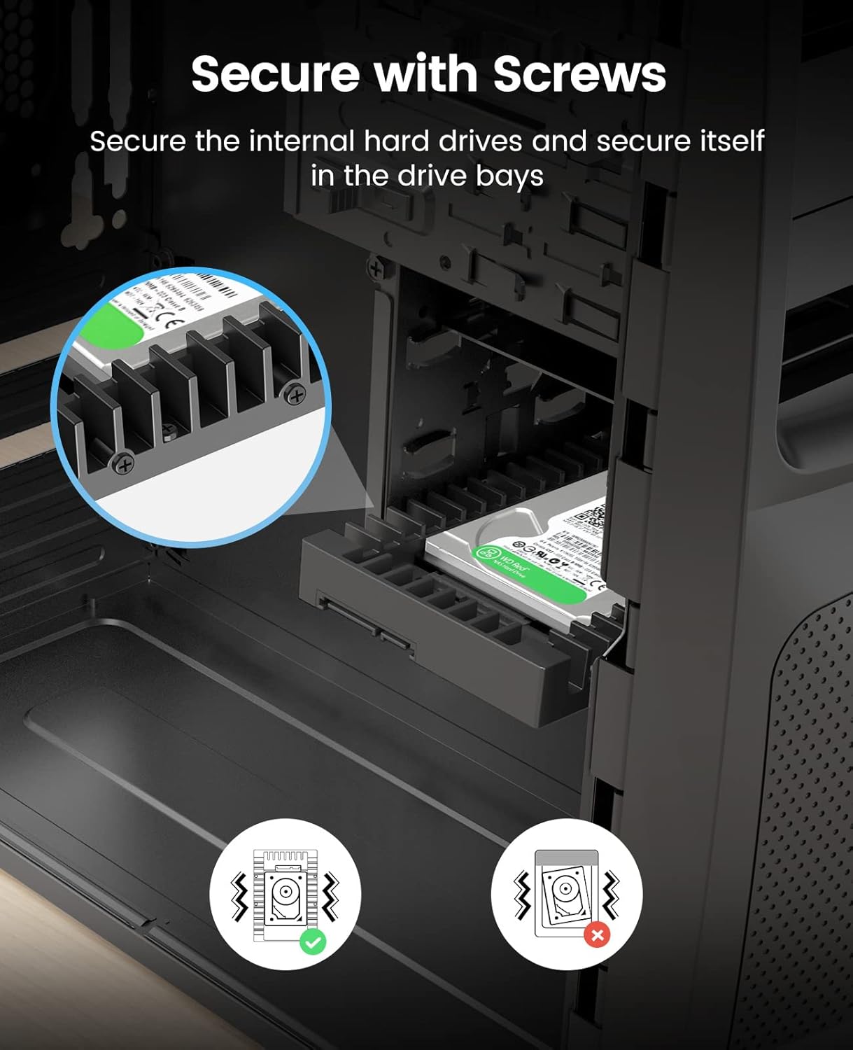 Detalle de ORICO 2.5 to 3.5 Inch HDD/SSD Mounting Bracket – Removable Mounting Bracket for 7/9.5/12.5 mm SATA Drives