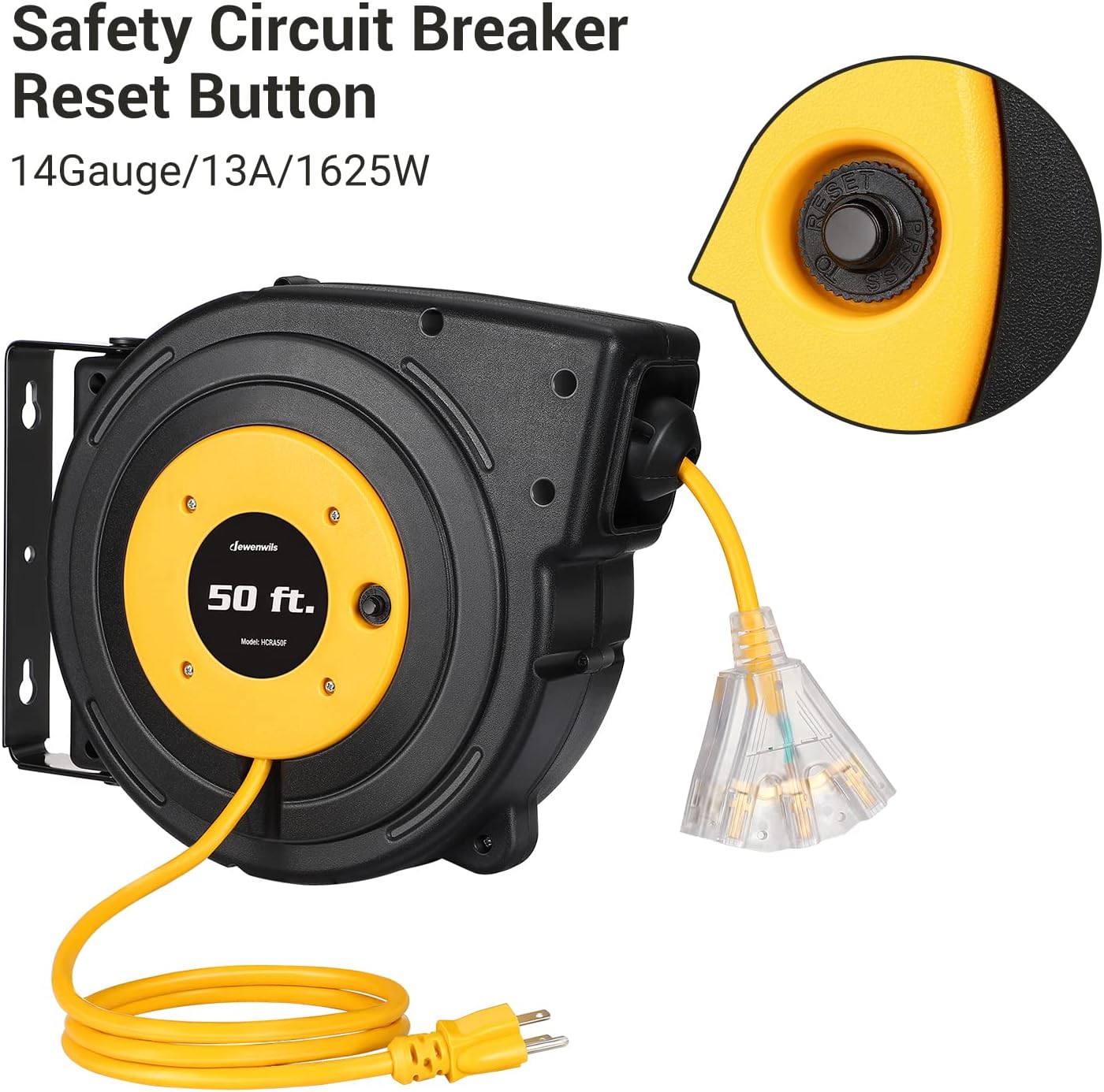 Detalle de DEWENWILS Retractable Cord Reel 50 ft