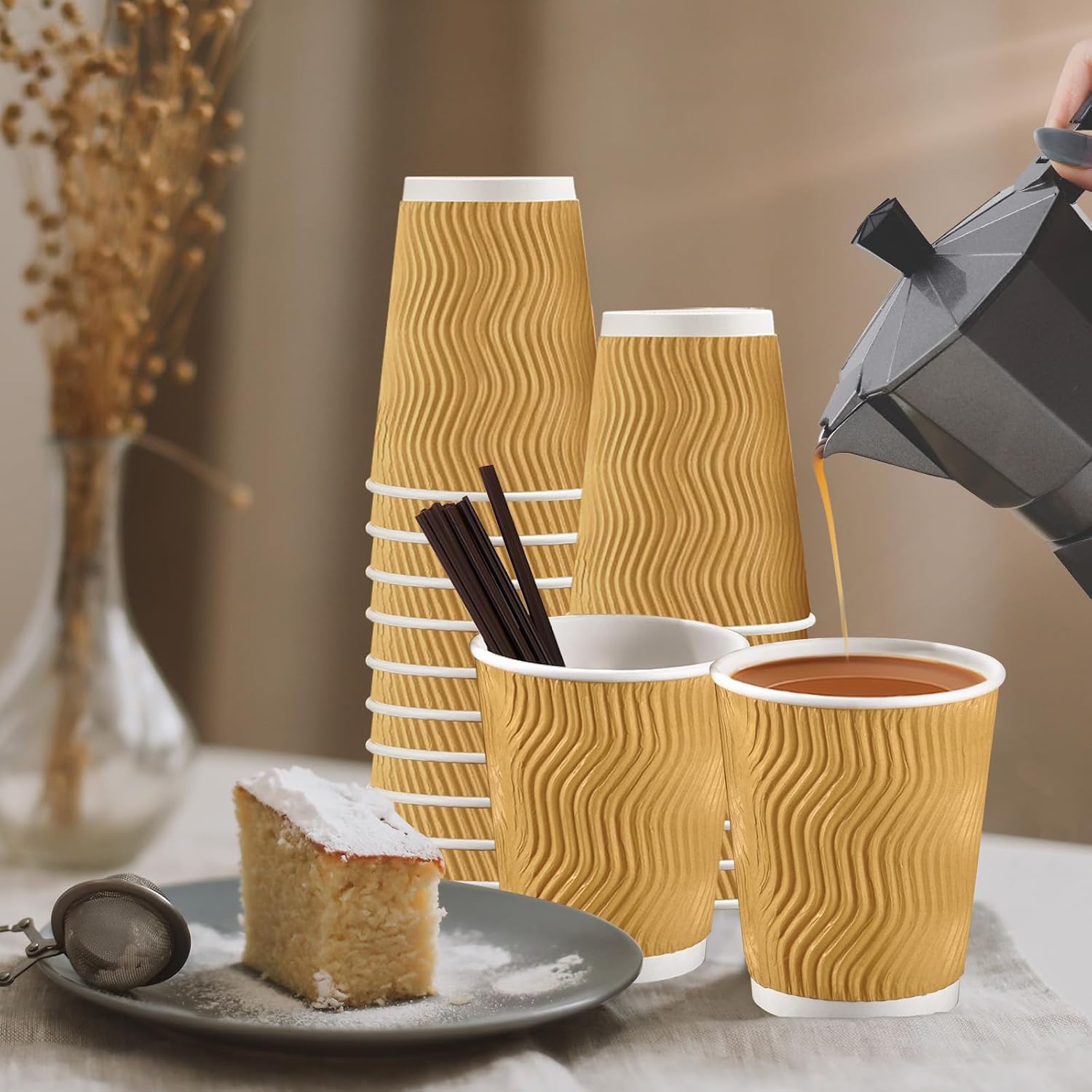 Thumbnail 4 de SIUQ 8 oz Disposable Coffee Cups