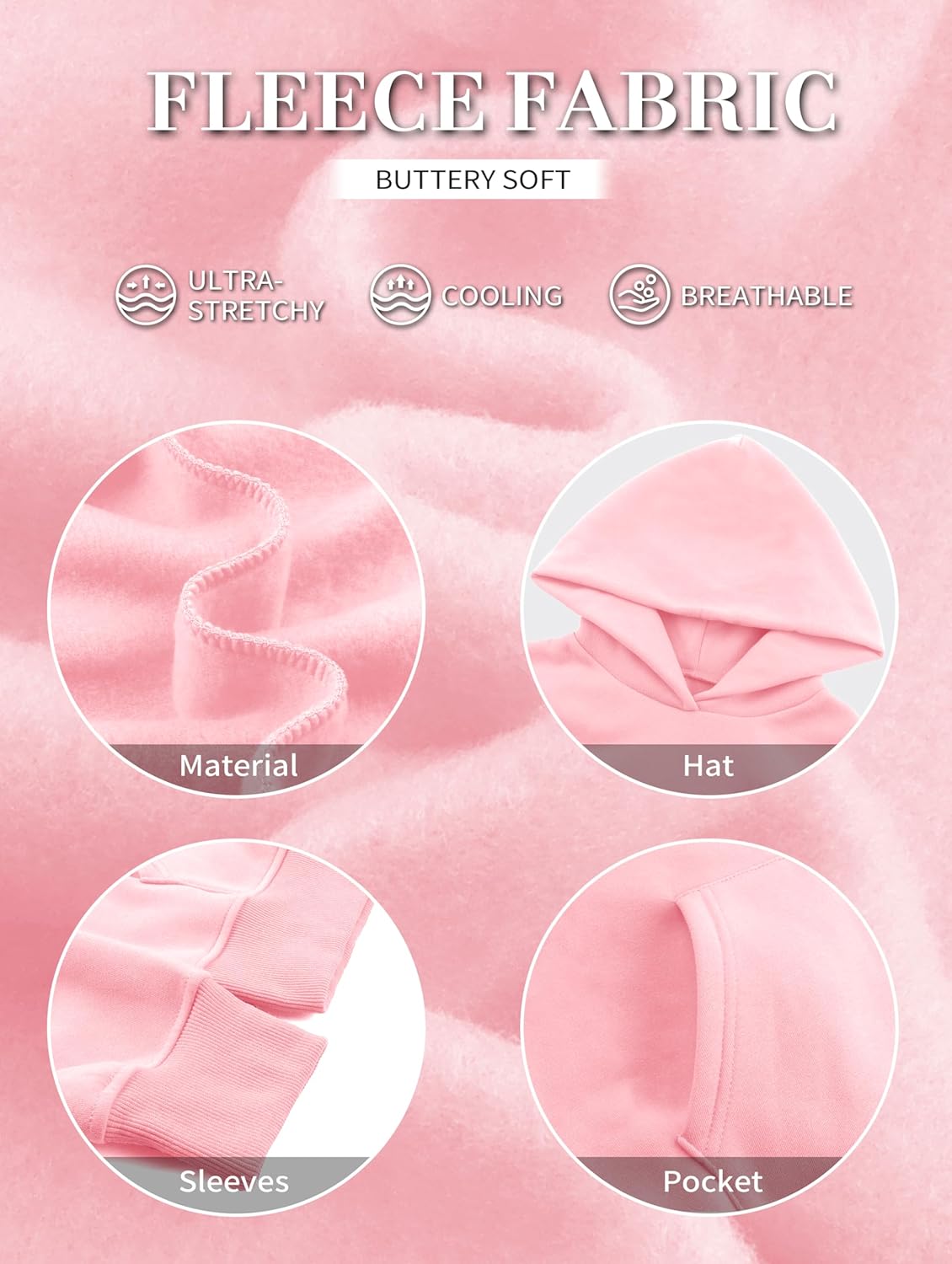 Thumbnail 5 de FDKLOOK Womens Hoodie Pullover: Oversized, Fleece-Lined Comfort for Autumn & Winter