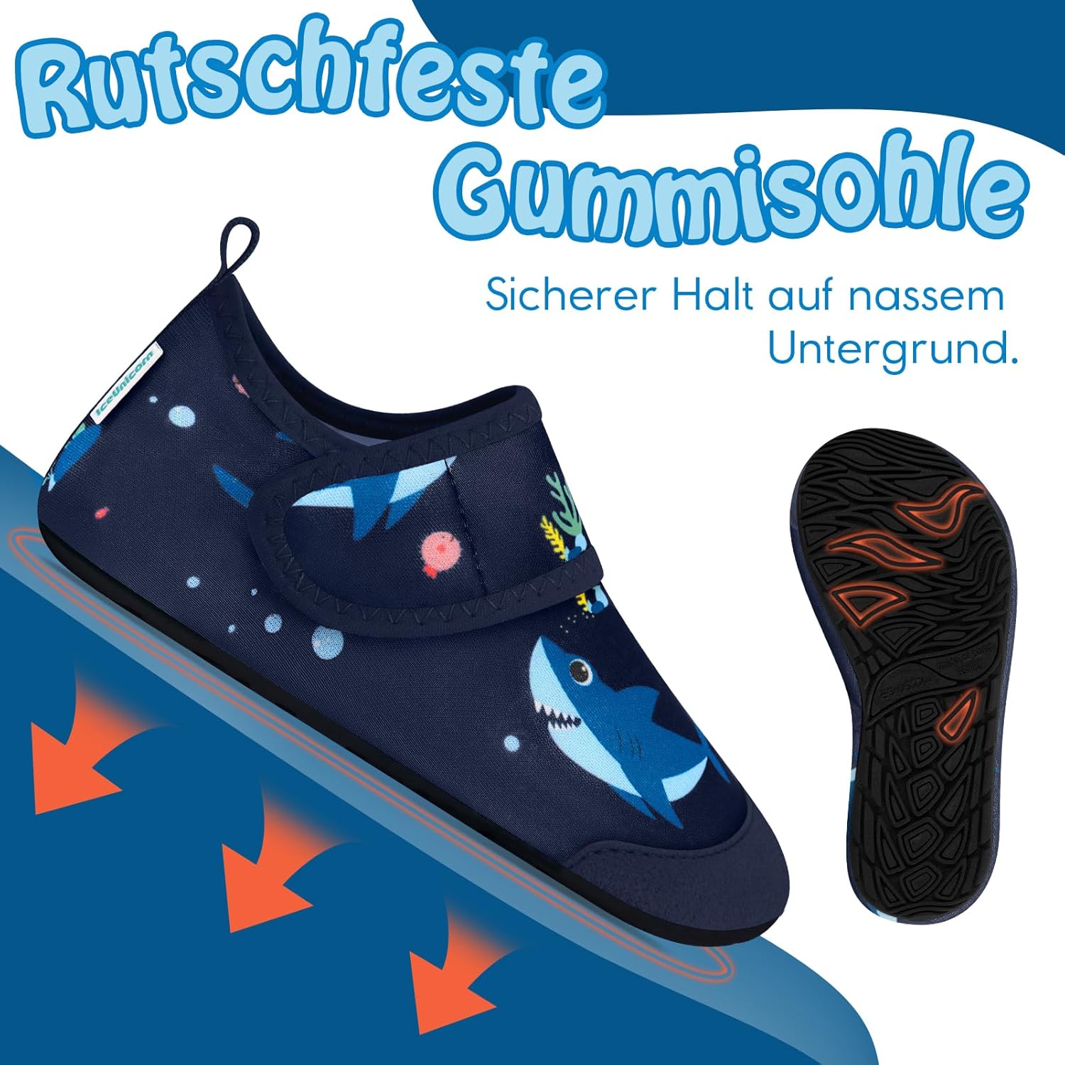 Thumbnail 4 de IceUnicorn Kinder Strandschuhe/Badeschuhe – schnelltrocknende Wasserschuhe mit rutschfester Gummisohle