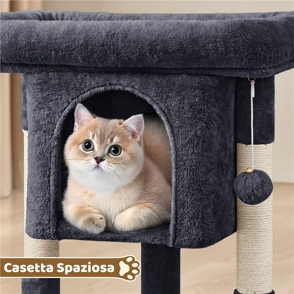 Thumbnail 4 de Yaheetech Tiragraffi Albero per Gatti con Posatoio Grande, 40,5 x 40,5 x 59 cm, Nero