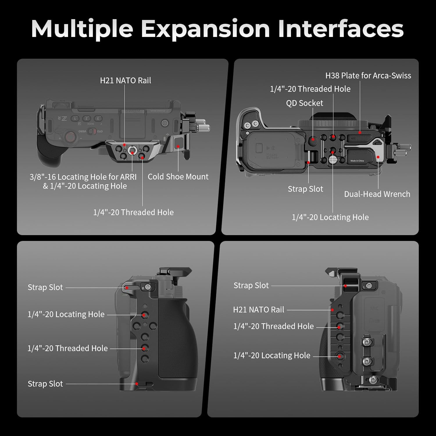 Thumbnail 5 de SMALLRIG HawkLock 5904 : cage d’extension à dégagement rapide pour Nikon ZR, compatible DJI RS 2/RSC 2/RS 3 Pro/RS 4