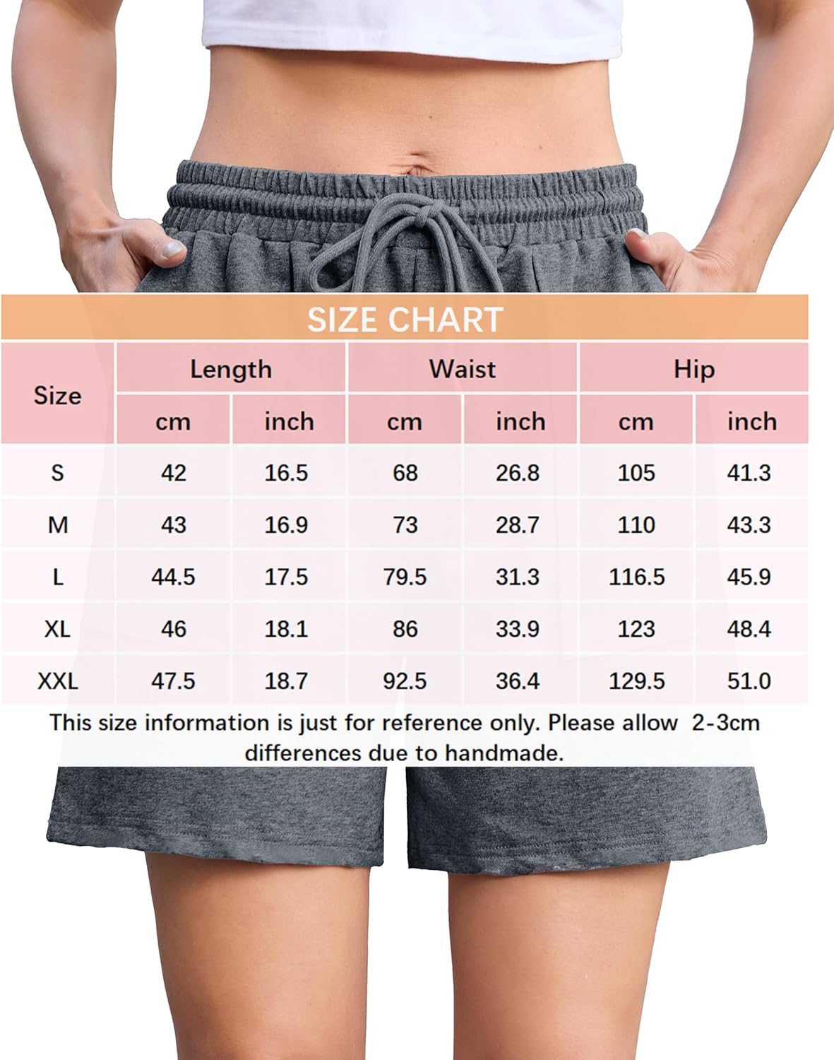 Thumbnail 5 de Wikoan Pantaloncini Sportivi da Donna – Comfort Estivo con Tasche Piane (S-XXL)