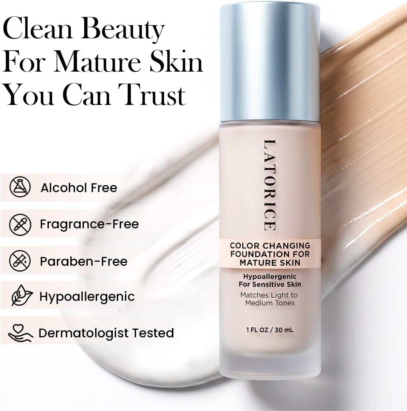 Thumbnail 5 de Latorice Colour-Changing Foundation for Mature Skin, Light-to-Medium Tones, Brush